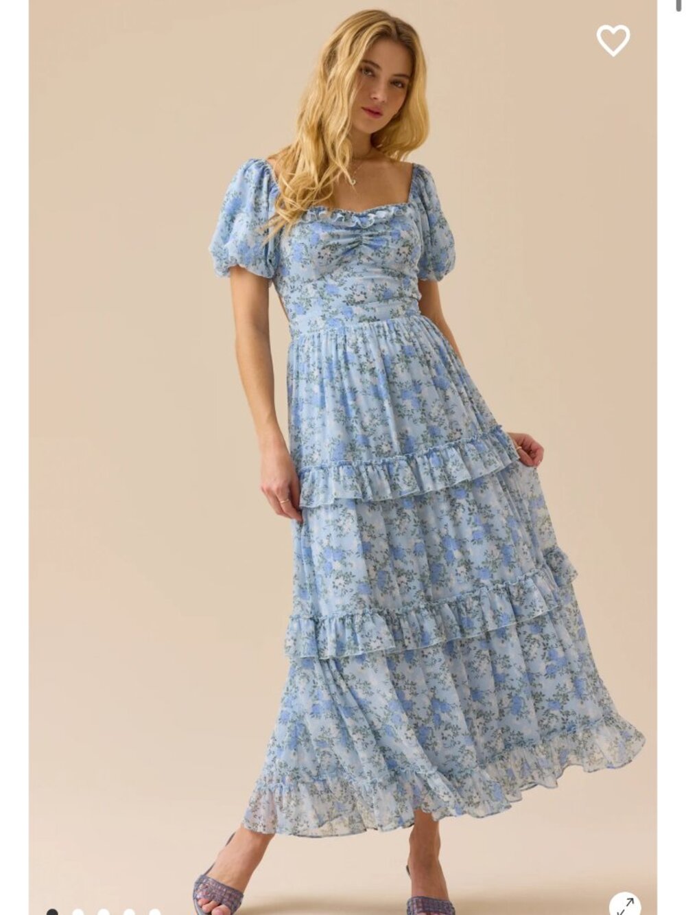 Altar'd State Rowenna Floral Maxi Dress NWT Blue Floral Dress